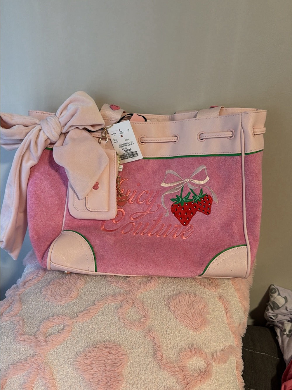 Juicy Couture Pink Strawberry purse and wallet set